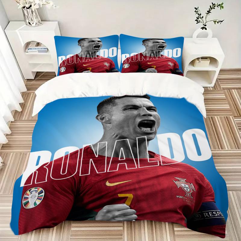 Ronaldo'S Celebration Moment Print 3Pcs Bedding Setduvet Cover With 2 Bedropillowcase Home Birthday Gift