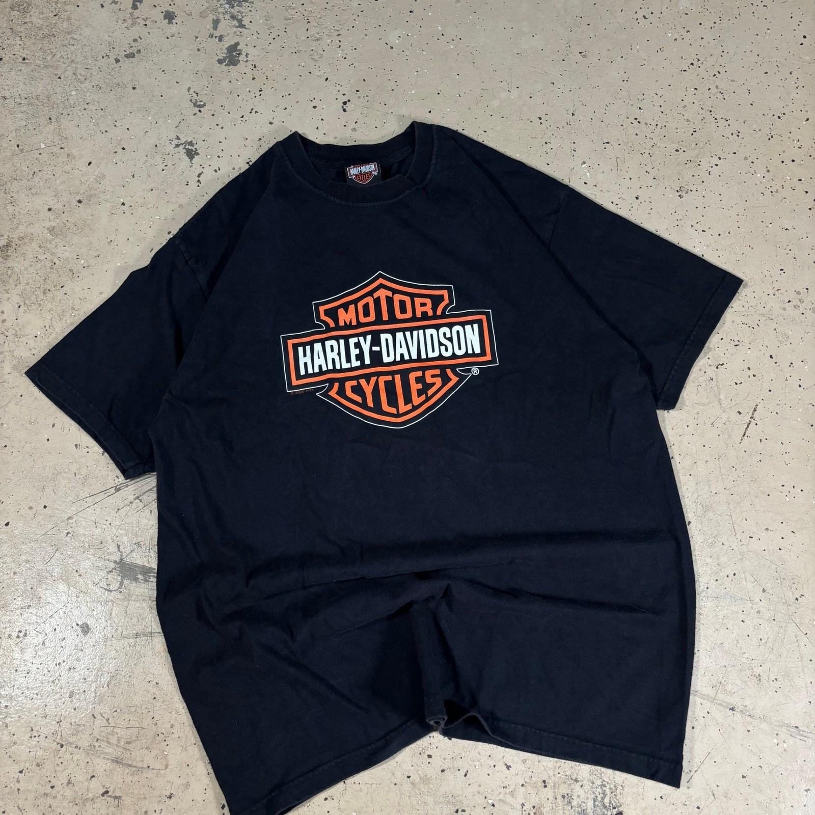 Vintage 2006 Harley Davidson Biker Graphic Black T-Shirt Size Large Unisex T-Shirt XXL