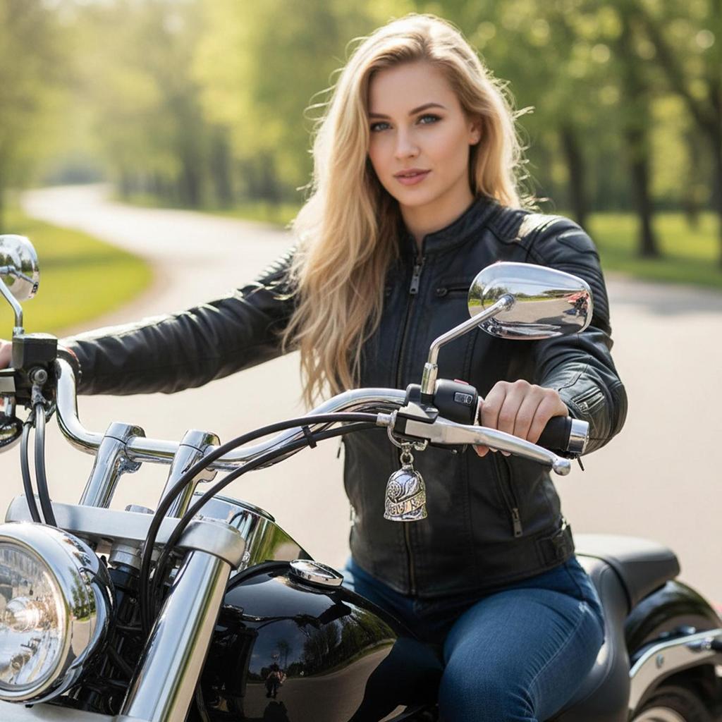 Motorradglocke, Metallanhänger mit Rosenmuster Engelsglocken für Motorräder für Mädchen Radfahren Erwachsene Fahrer Frauen Weihnachten Männer