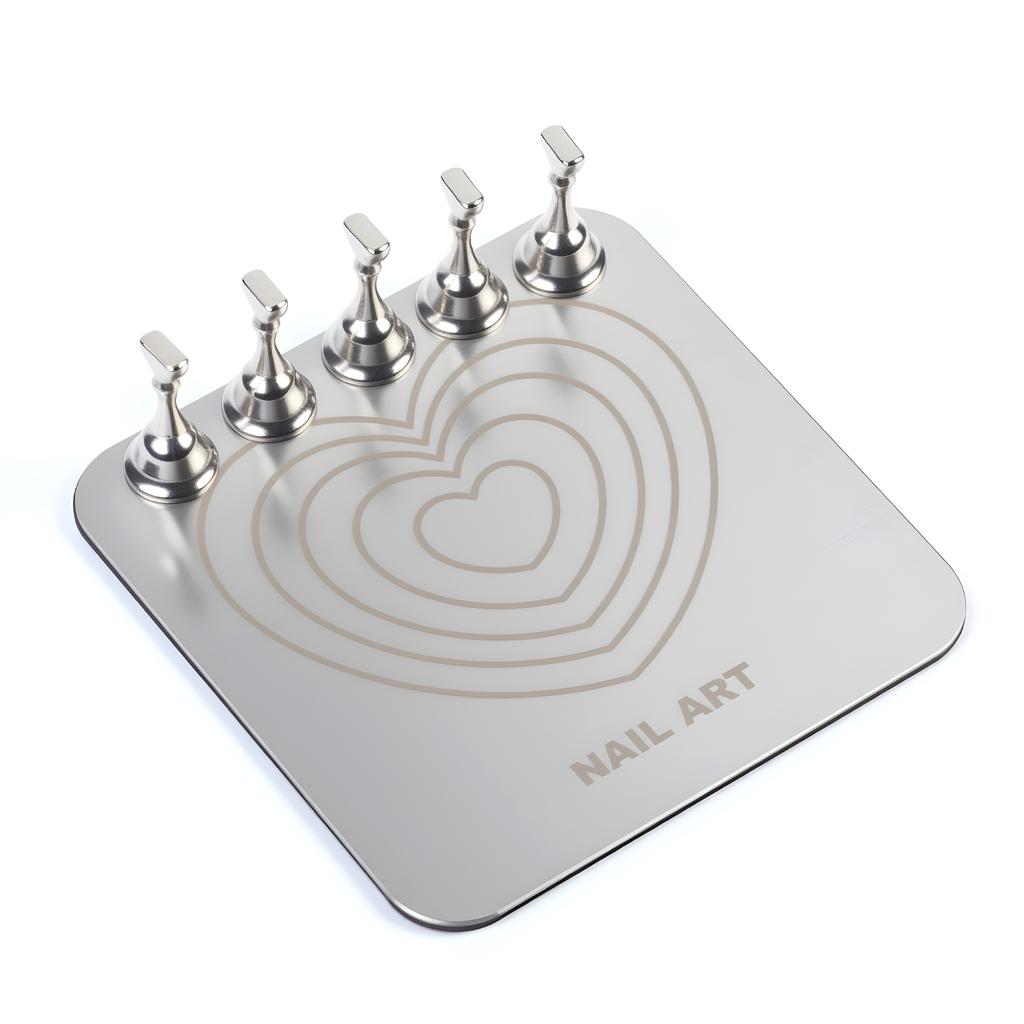 Nail Holder for Painting Nails Heart Nail Stand for Press ons/Nail Display&Practice 2In1 Mixing Color Drawing Pallet Nail Suppli