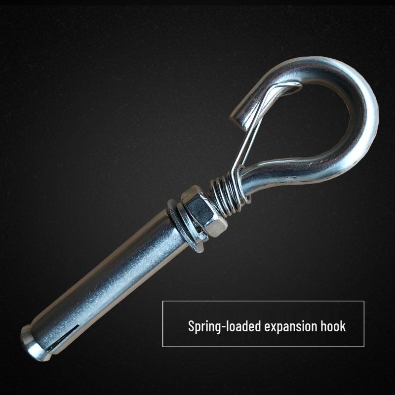 304 Stainless Steel Eye Bolt Hook with Expansion Bolt, Manhole Cover Fall Prevention Net, Spring Hook, Anti-Detachment, M8