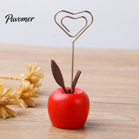 Strong Support Note Clip Cute Mushroom/Fruit Card Holder, Wooden Memo Holder Stand, Single Photo Star And Heart Wire Picture Display Clip, Desktop