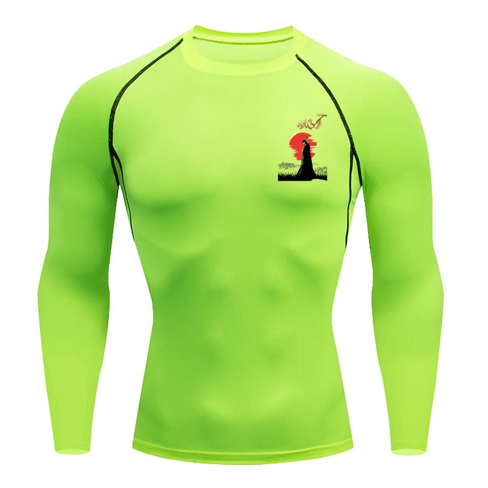 Guts Clothing Fitness Compression Running T-Shirt Men Tops Bat Printing T Shirts Quick-Drying Gym Sportswear Jersey Tee for Male