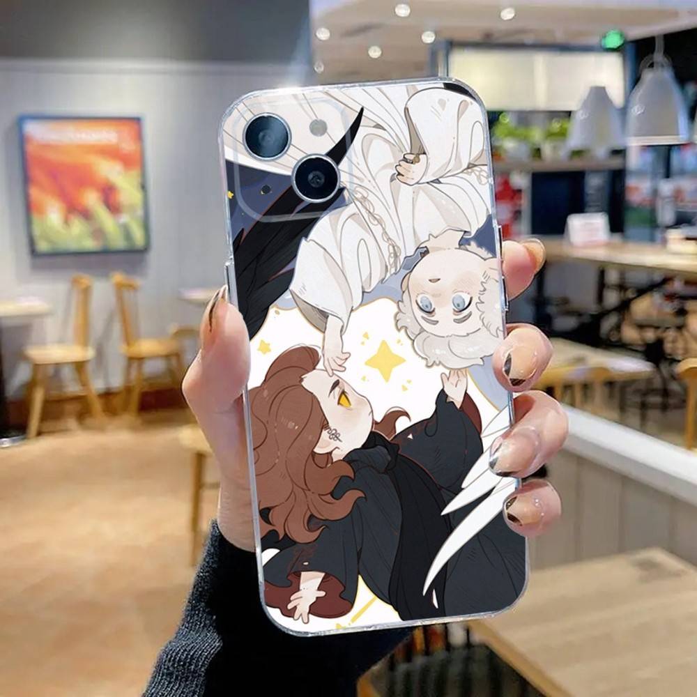 

Good O-Omens Cute Phone Case For iPhone 16,15,14,13,12,11 Pro,Max,Plus,X,XS,XR,SE,Mini Transparent Silicone Soft iPhone13