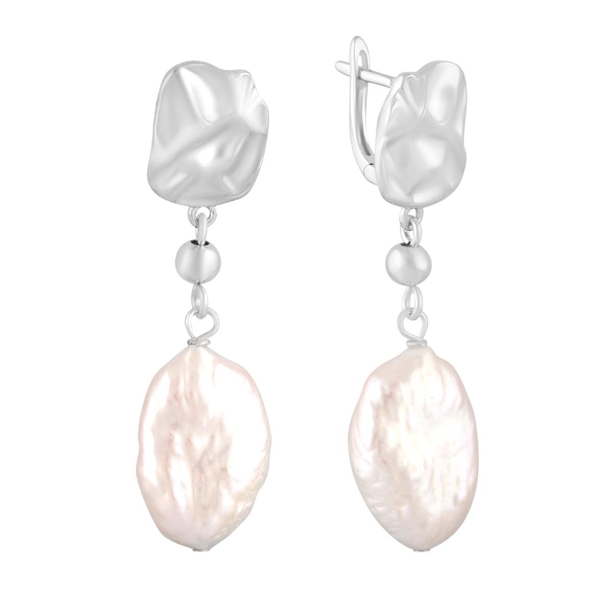 

Срібні сережки з натуральними перлами. (2106395) білий