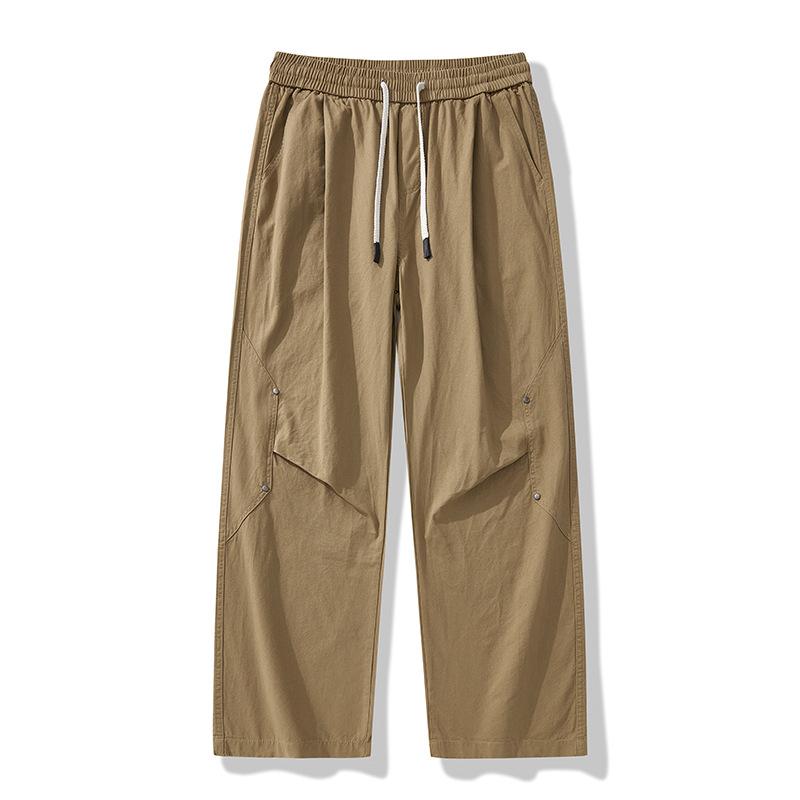 

Pure Cotton Versatile Work Pants Men s Spring and Summer Straight Wide-leg Pants Drooping Long Pants New American Casual M