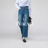 Women's High-Waist Loose Fit Straight Leg Ankle Jeans