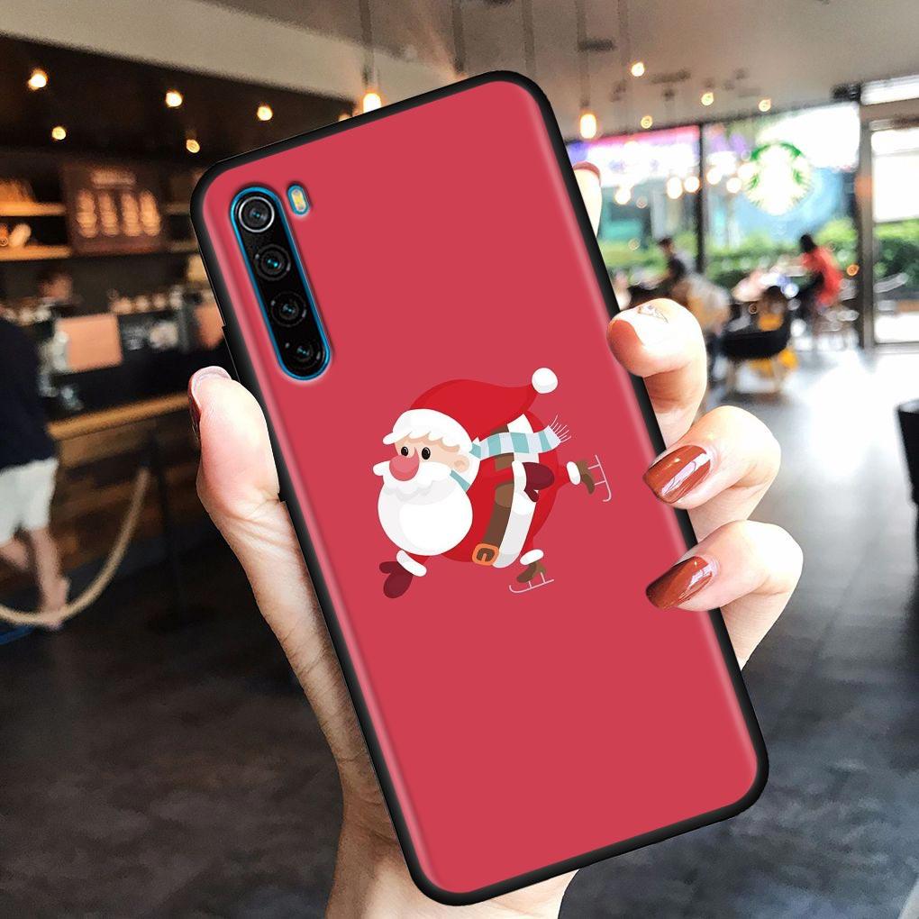 Christmas Santa Claus Mobile Phone Shell for Redmi Note 10 11 11S 11E 7 8 8T 9 9S 9T Pro Plus 4G 5G Black Soft Case Cover Fundas