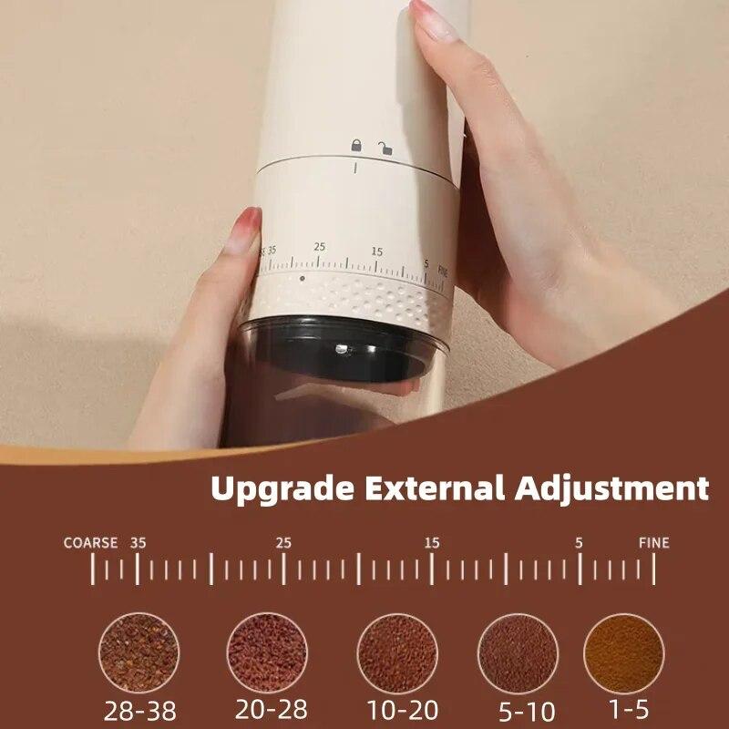 Electric Coffee Bean Grinder, Rechargeable & Automatic, Portable Coffee Grinder