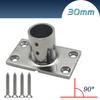22mm 25mm 30mm 32mm 90 Degree Square Handrail Rail Bases Marine Boat Yacht Rail Mounting Brackets 316 Stainless Steel