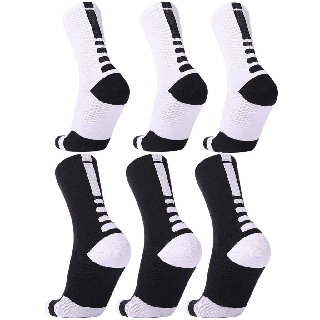 6 Paar Frotteesohle Sportsocken für Herren Damen Fußball Basketball Baseball Rugby Fußball Laufen Tennis