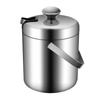 1300ml Ice Bucket Ice Cube Bucket Stainless Steel Ice Cube Container with Lid Built-in Ice Tong for Barbecues, Picnics, Parties