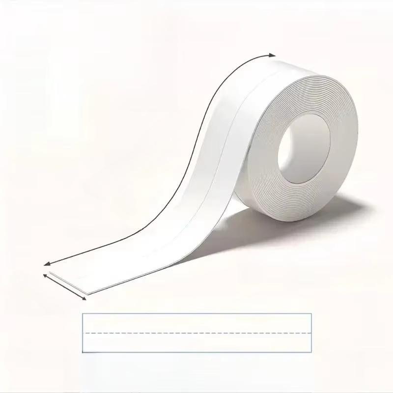 1PC 1M/39.37in Waterproof Sealing Tape For Bathroom Kitchen Home House PVC Water Proof Seal Strip Self Adhesive Wall Sticker