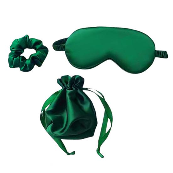 

Набір шовкових сатинових масок для сну Регульована контурна пов язка на очі з сумкою для зберігання Портативна маска для сну в літак для подорожей Літак Дім зелений