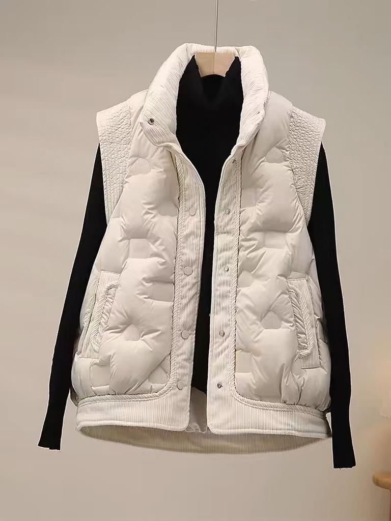 Down vest women's autumn and winter new stand-up collar small fashionable versatile outer vest jacket tide