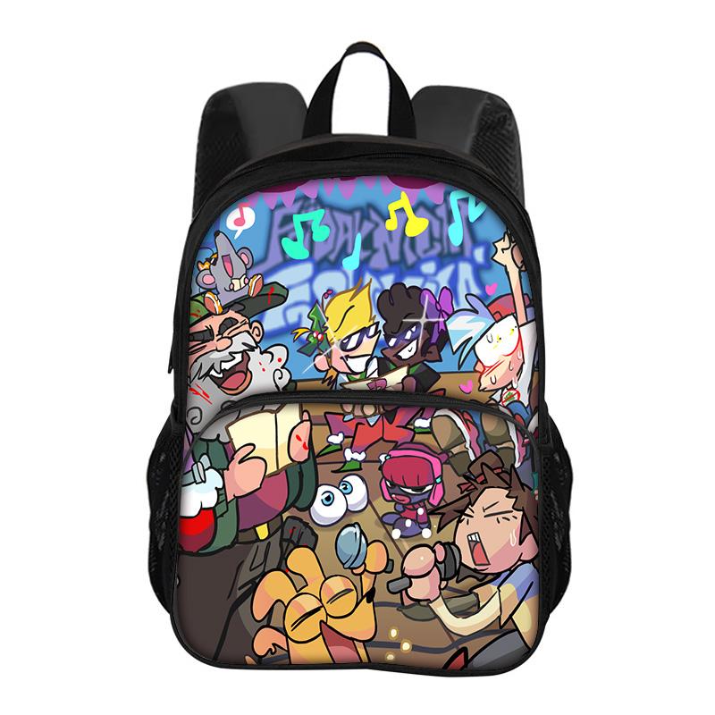 Friday Night Funkin Round Front Bag Backpack Versatile Fashion Trend Cartoon Boy and Girl School Birthday Best Gift