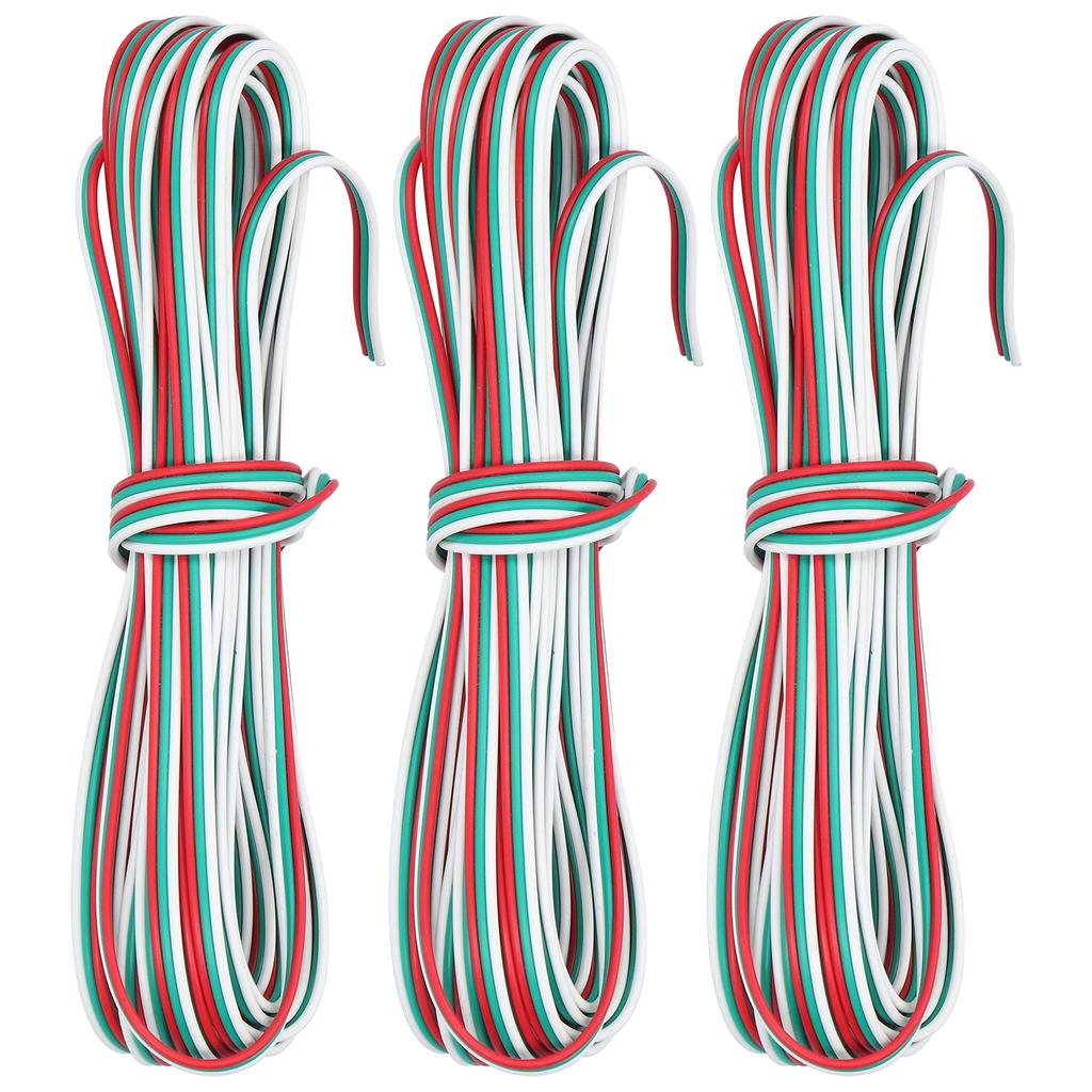 3pcs 32.8ft 3?Pin Extension Cable Pure Copper Core 22# Connection Cord Wire for LED Strip Light