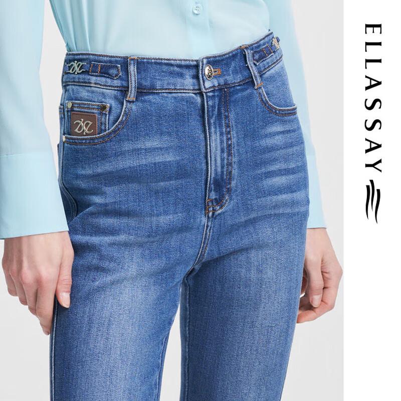 

ELLASSAY Women s Spring Slit Hem Denim Jeans M