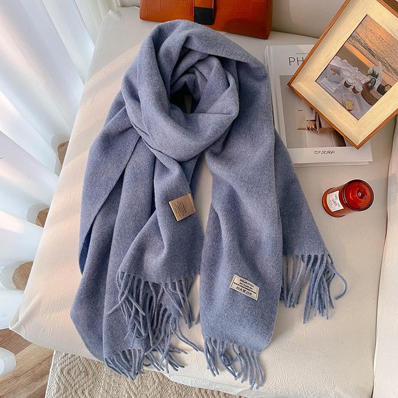 Scarf women's winter new autumn white thickened 111 pure shawl dual-purpose men's knitted warm scarf