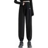 Li Ning Sports Lifestyle Series Solid Color Mid Waist Comfortable Versatile Tapered Knit Joggers Women Bottoms Black AKLUA84-1