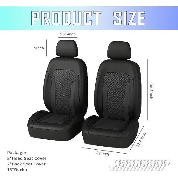 4PCS Cooling Car Seat Covers,Breathable Front Seat Covers With Mesh Construction And Foam Padding,Car Seat Protector To Reduce Back