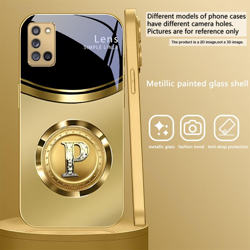 

Блестящая буква B Для Samsung A 31 32 A33 A34 35 14 A15 13 A16 25 A26 50 52 53 54 55 56 70 71 72 73 Золотой стеклянный чехол для телефона Galaxy A14