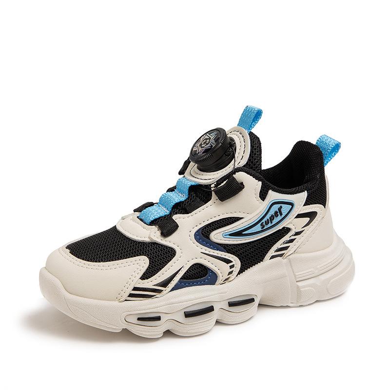 

Кроссовки для детей Обувь для мальчиков Весна Середина года Большие детские сетчатые дышащие сетчатые кроссовки Легкие кроссовки с мягкой подошвой Tide 37 чёрный