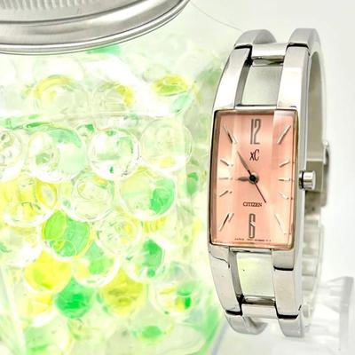 Used [New Battery] CITIZEN Women's Watch Pink Cut Glass Bangle 5931-H16919 860086
