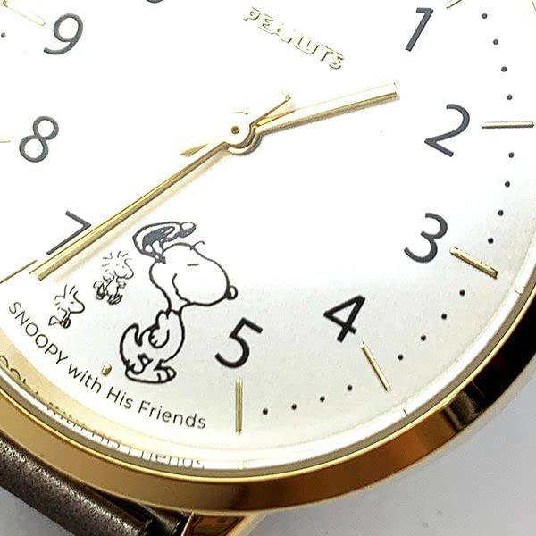 Watch Snoopy Bellows Belt Analog Metal Band Gold Brown [Fieldwork] PNT027-3 Women's