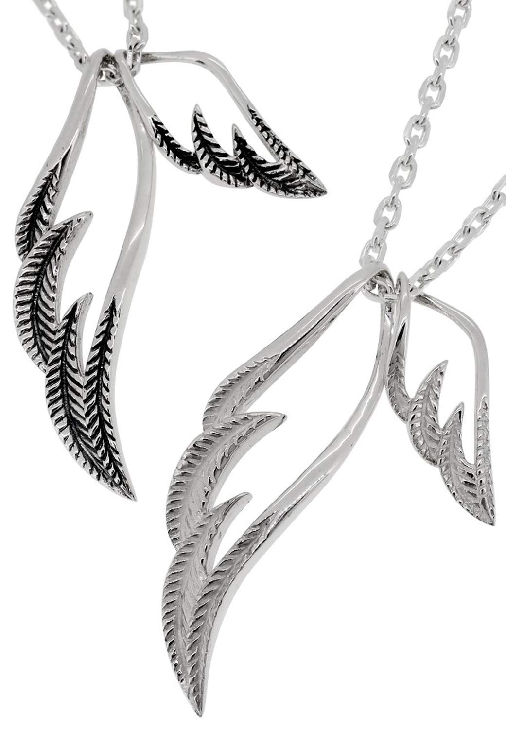 

Gin no Double Wing Silhouette Pair Necklace Silver 925 Couple Set of 2 Matching Pendant Wing Feather Feather Thin [Shinjuku Kura]