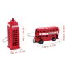 YARDWE London Keychains, Set of 10, British Souvenirs, Double-Decker Bus and Telephone Booth Designs, Red, Retro Antique Keyrings, Alloy, British