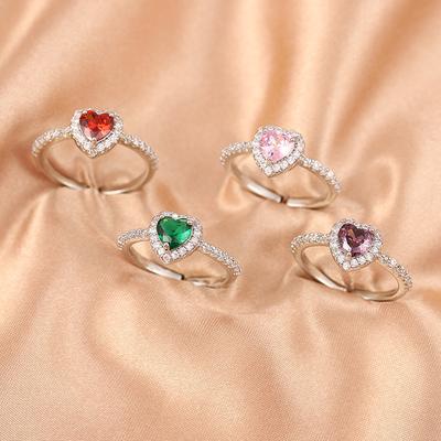 Niszowy, wysokiej klasy, personalizowany, modny i regulowany pierścionek w kształcie serca dla kobiet