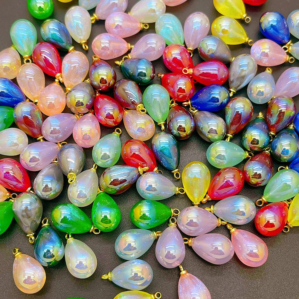 10x14mm Colorful Teardrop Imitation Pearl Beads for DIY Bracelet Jewelry Accessories