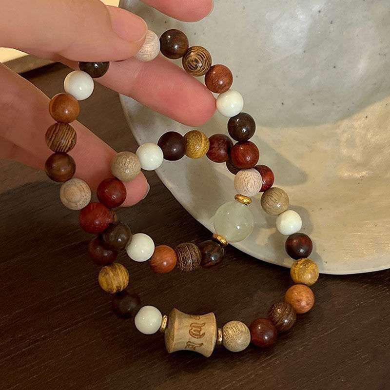 Vintage Pink Brown Beaded Bracelet Unique Stylish Jewelry Gift For Women Friendship Bracelets