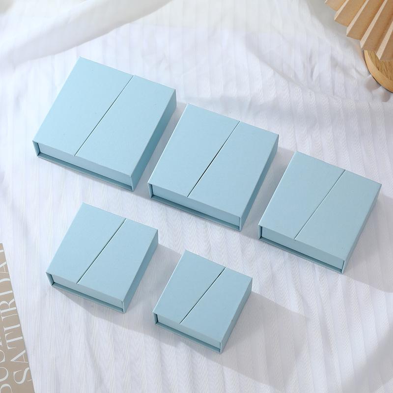 Folio Flip Jewelry Packaging Box Earring Necklace Ring Jewelry Organizer Box Thick Kraft Paper Jewelry Box