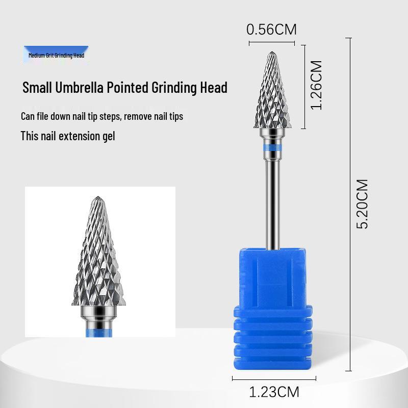 

Compact Umbrella-Shaped Tungsten Steel Nail Grinding Head for Quick Gel Polish and Cuticle Removal