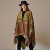 Women's Double-Sided Tassel Shawl Cloak - Classic Slit Design, Warm Travel Cape