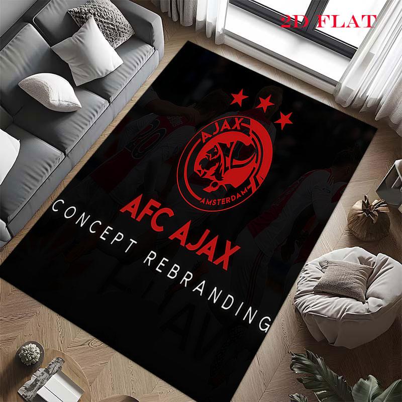 Tappeto AFC Ajax Amsterdam per Soggiorno Camera da Letto Casa Decorazione Divano, Tappetino Antiscivolo per Giochi Bambini