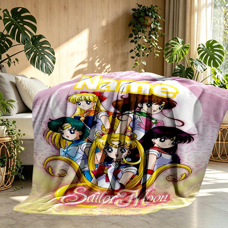 Benutzerdefinierte personalisierte Sailor Moon Druckdecke, Heimdekoration, Schlafzimmer, Sofa, Camping, Couch, Geschenke für Geburtstag Weihnachten