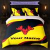 Watford FC Individuelles Namens-Text Bettwäsche-Set 1 Bettbezug+2 Kissenbezüge Fußball-Logo Personalisierte Geschenkidee für besonderen Anlass Schlafzimmerdekoration