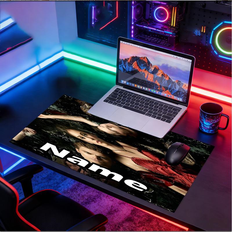 Custom Name Personalized horror theme Pattern Mousepad, Laptop PC Desk Mat, Decorative Desk Mat for Home Keyboard Pad Gift
