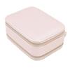 Jewelry Case Double Layer Portable Pink Necklace Hook Design Convenient Handle Travel Jewelry Box