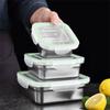 304 Stainless Steel Square Fresh-keeping Box Leak-proof Food Storage Container  Preparing Meals