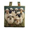 Quilted Tote Bag Cute Sheep Pattern Tote Women Retro Purse Machine Washable Handbag for Daily Errands Commuting Grocery Shopping