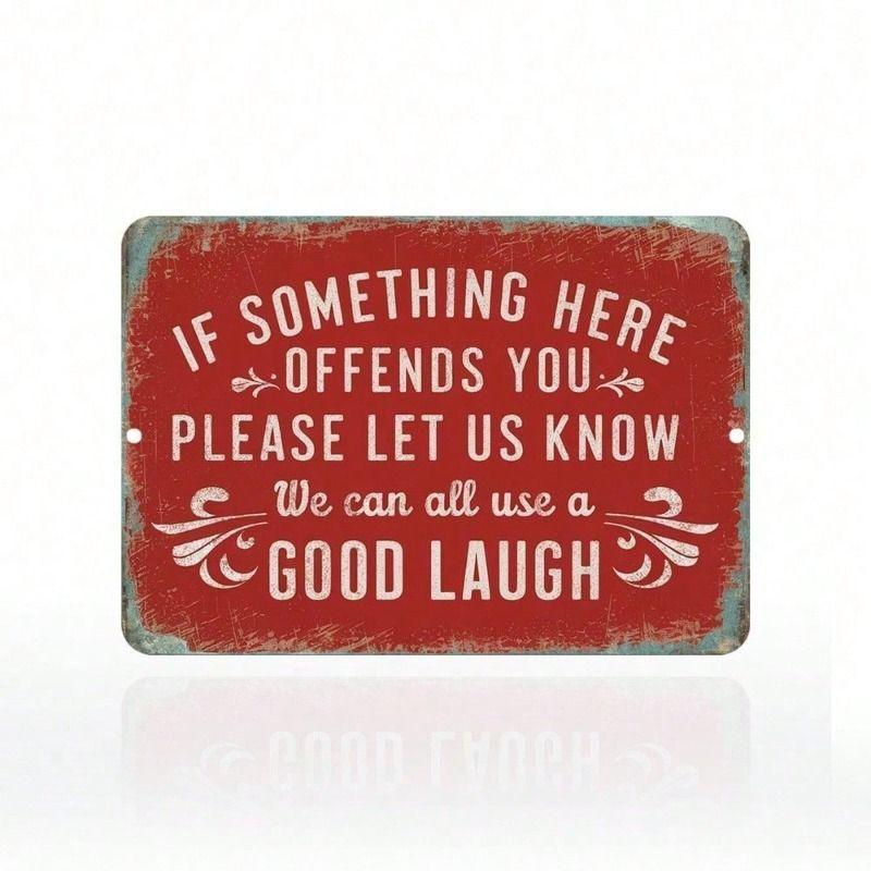 Metal Wall Art Poster, Offensive Humor for Bar, Gift for Man Garage