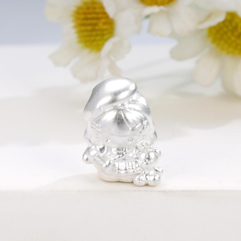 Sterling Silver 999 Hello Kitty Luck Beads for Jewelry Making