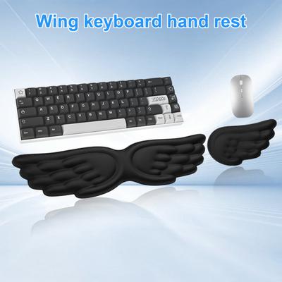 Reposamuñecas Ergonómico con Forma de Ala de Ángel para Teclado, Almohadilla de Soporte para Muñeca, Reposamuñecas de Silicona para Ratón, Cojín para Muñeca para Portátil para Oficina y Juegos