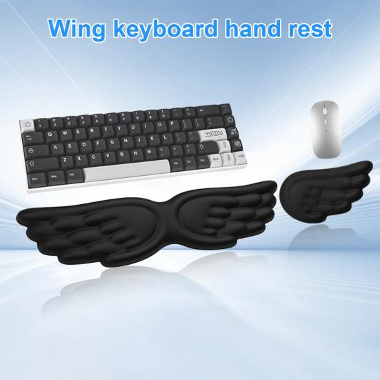 Angel Wing Keyboard Wrist Rest Ergonomic Wrist Support Pad Silicone Mouse Wrist Rest Laptop Wrist Cushion for Office Gaming