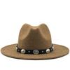 Autumn and winter new top hat big eave hat fashion flat hat British classic jazz hat wool hat