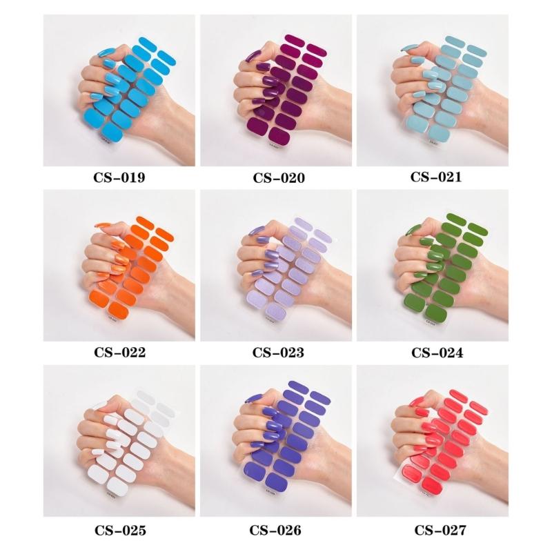 16 Strips Nail Stickers Full Cover Nail Decal Full Nail Wraps DIY Nail Art Decal